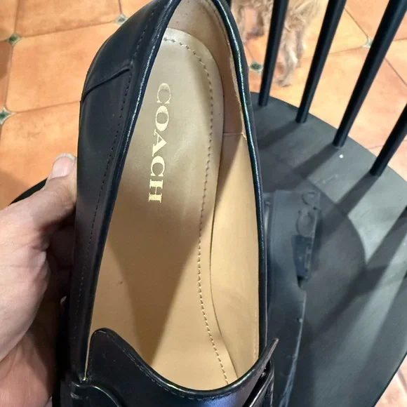 Coach Ruthie Black Leather Slip-On Loafers womens size 10 - Picture 5 of 7